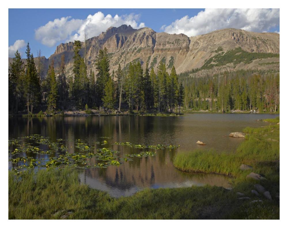 Butterfly Lake, Uinta Range, Utah-Paper Art-18X14