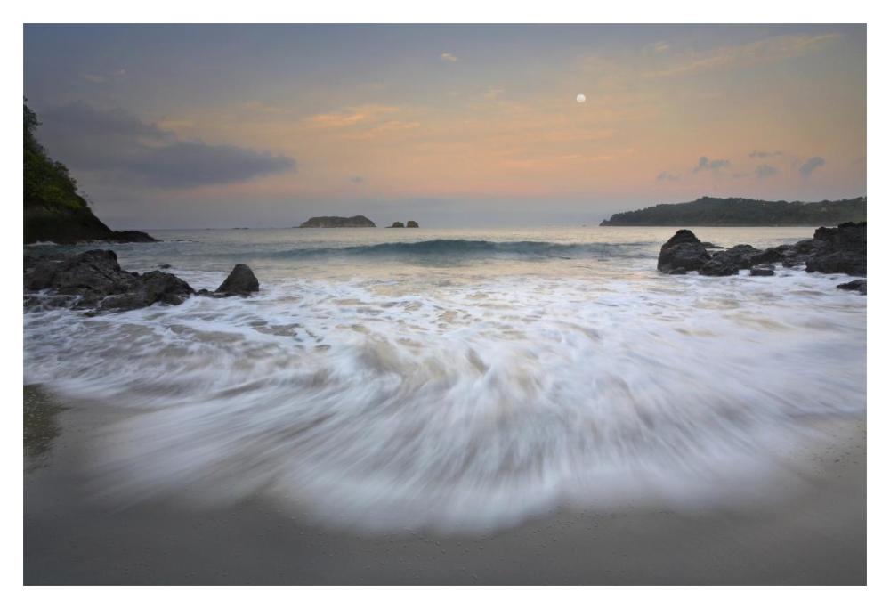Moon Over Playa Espadilla, Costa Rica-Paper Art-20X14
