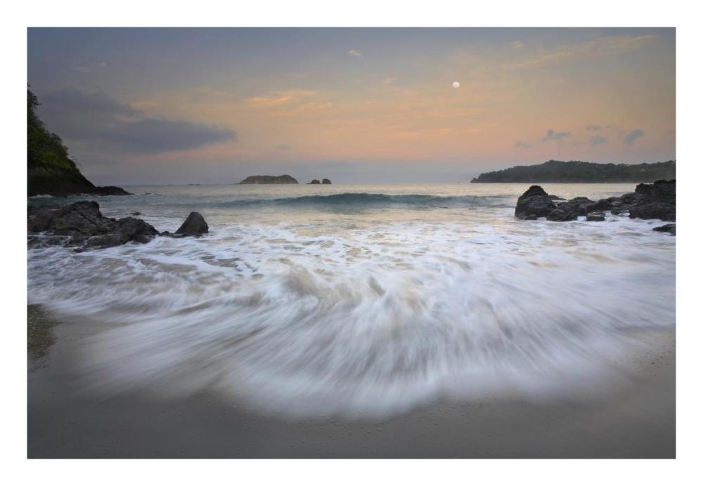 Moon Over Playa Espadilla, Costa Rica-Paper Art-26X18
