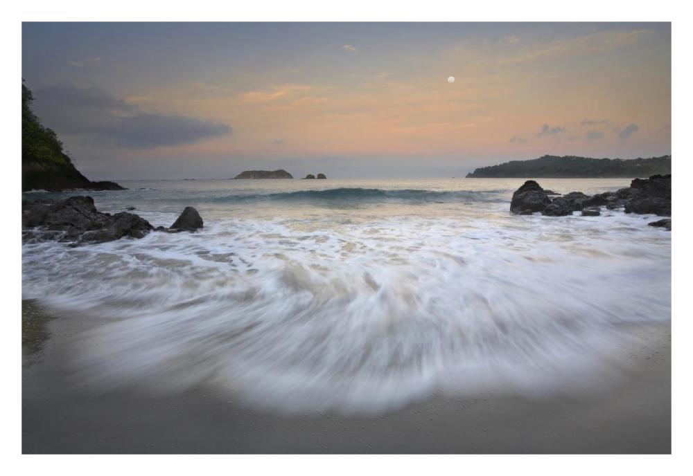 Moon Over Playa Espadilla, Costa Rica-Paper Art-32X22