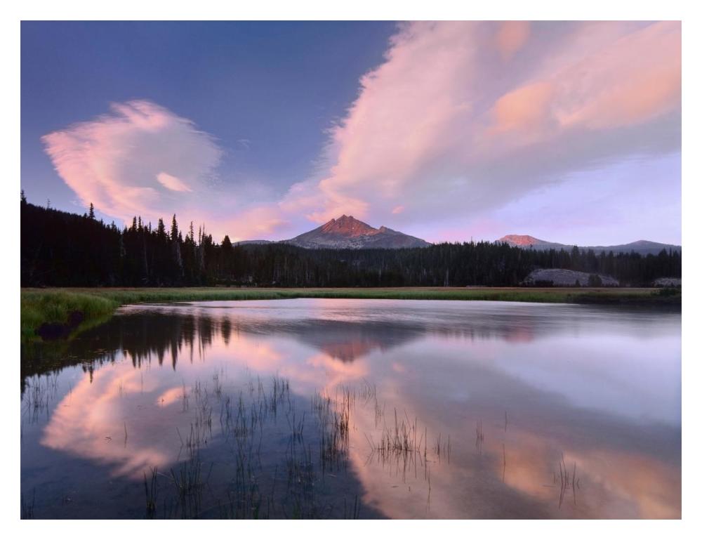 Clouds Reflected In Sparks Lake, Oregon-Paper Art-18X14