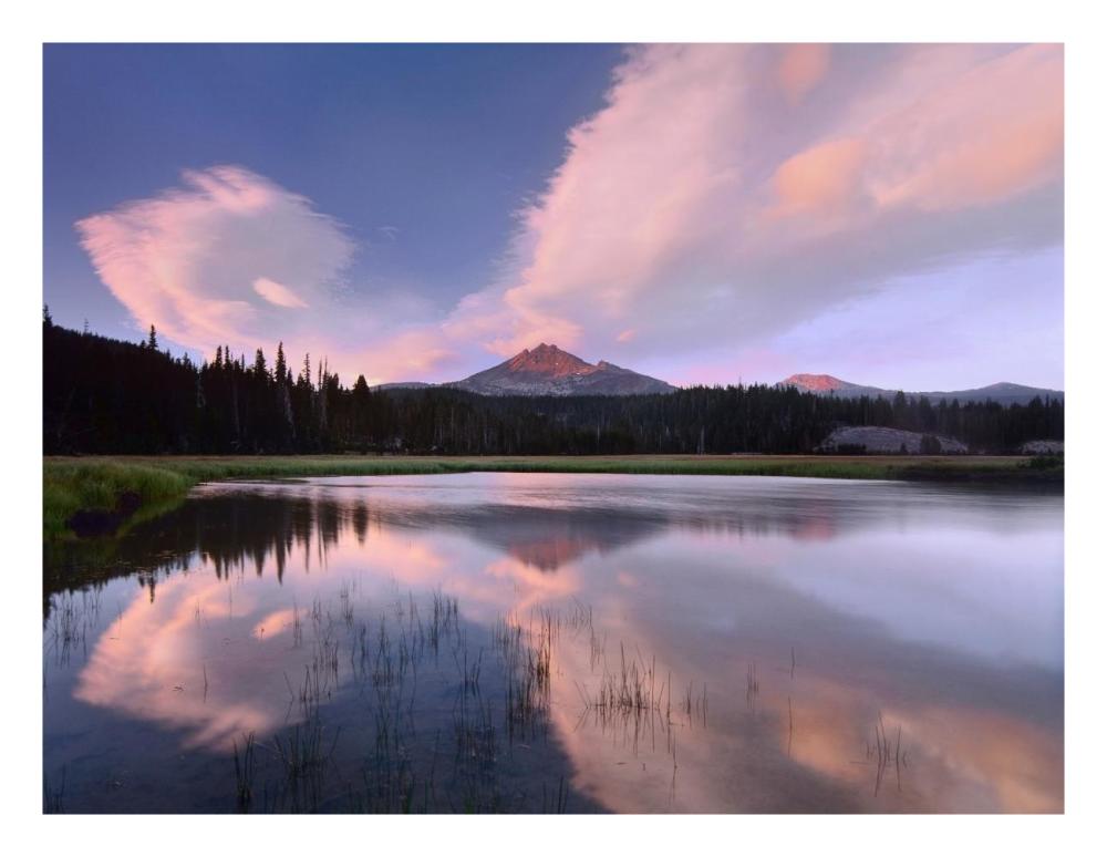 Clouds Reflected In Sparks Lake, Oregon-Paper Art-26X20