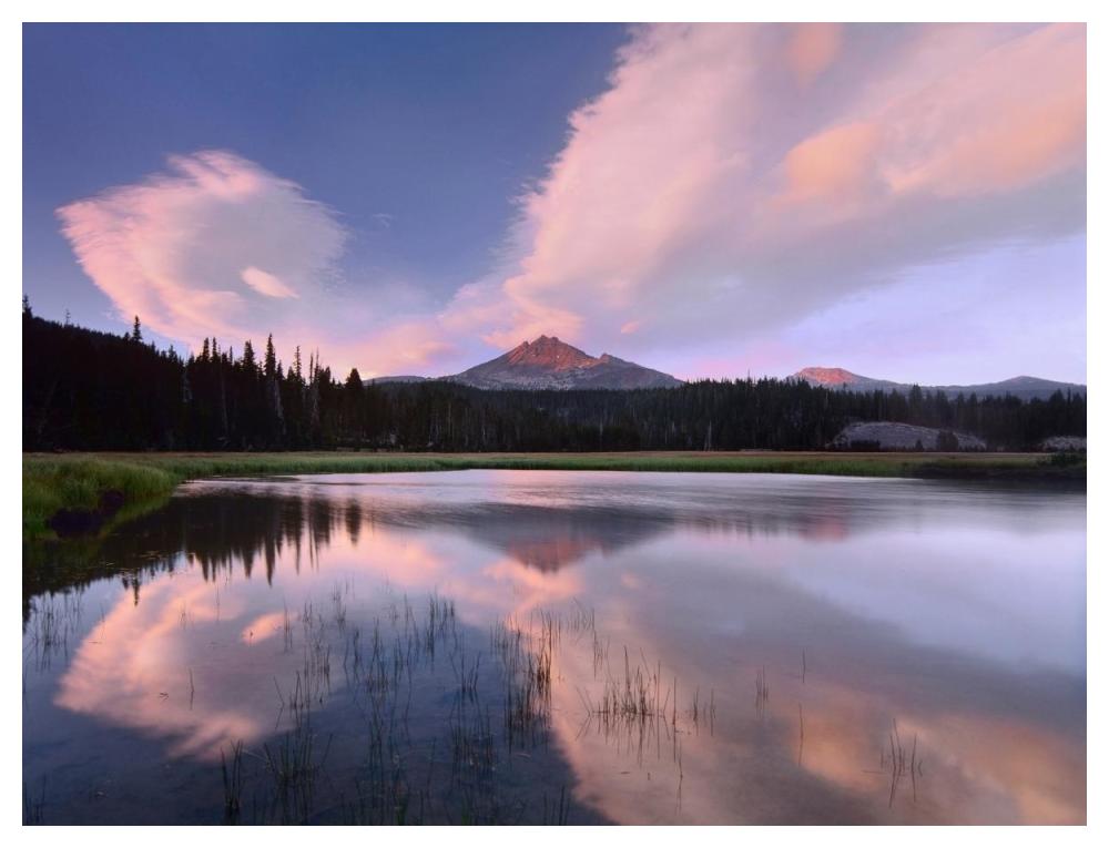 Clouds Reflected In Sparks Lake, Oregon-Paper Art-50X38