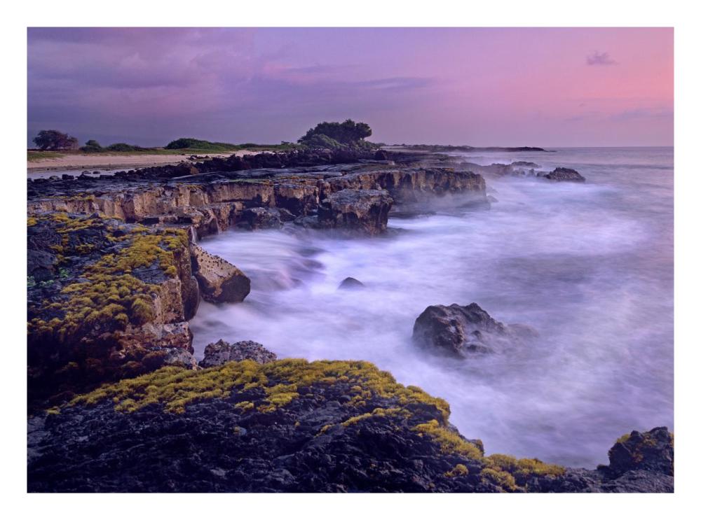 Ocean And Lava Rocks At Sunset, Pu'Uhonua, Hawaii-Paper Art-26X20