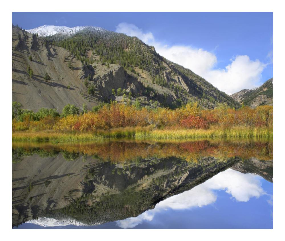 Boulder Mountains Reflected In Beaver Pond, Idaho-Paper Art-24X20.26