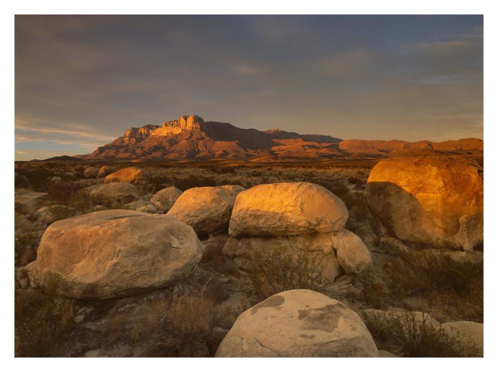 El Capitan, Guadalupe Mountains National Park, Texas-Paper Art-18X14