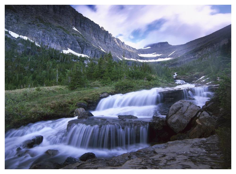 Lunch Creek Cascades, Glacier National Park, Montana-Paper Art-50X38