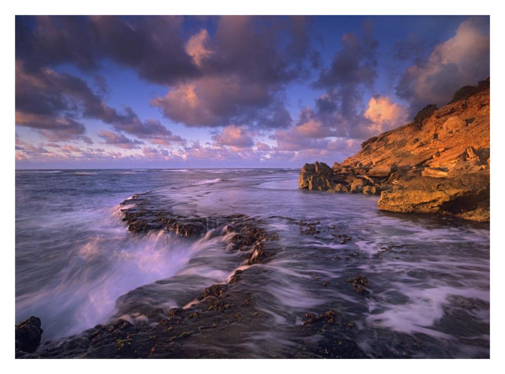 Surf Crashing On Rocks At Keoneloa Bay, Maui, Hawaii-Paper Art-34X26