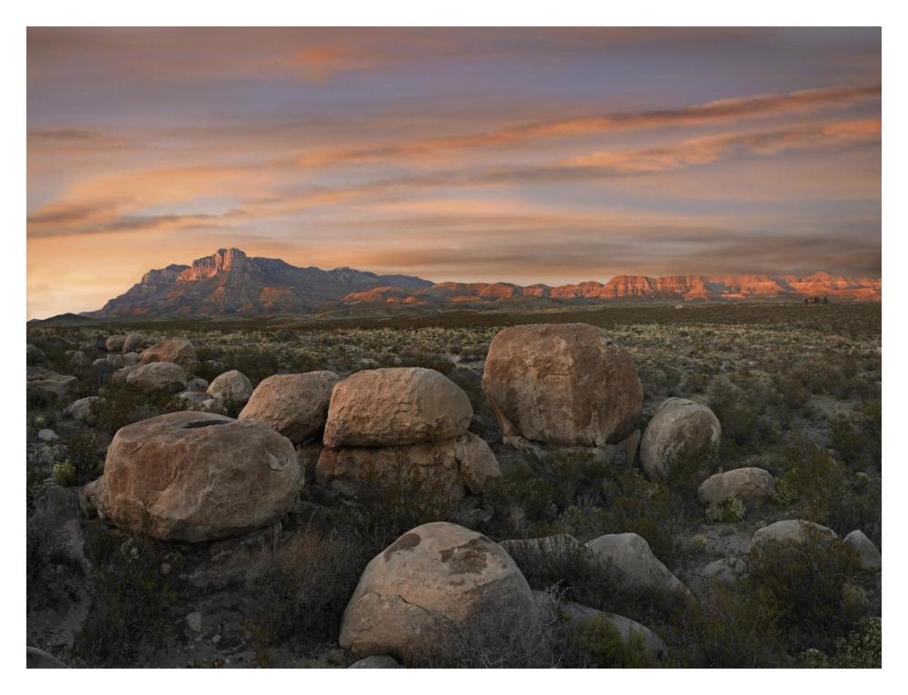 Boulders At Guadalupe Mountains National Park, Texas-Paper Art-18X14