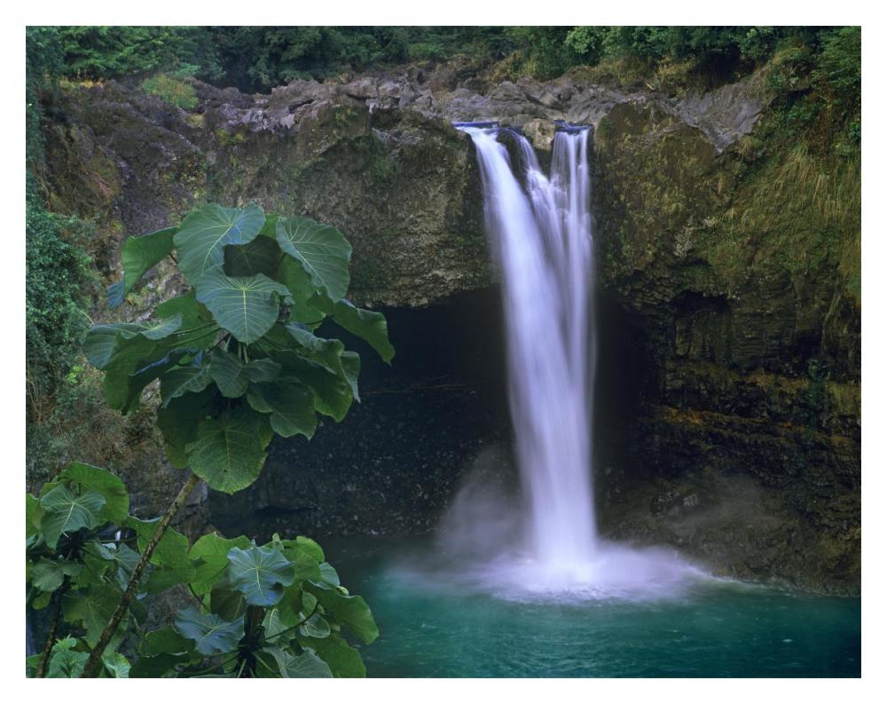 Rainbow Falls Cascading Into Pool, Big Island, Hawaii-Paper Art-18X14