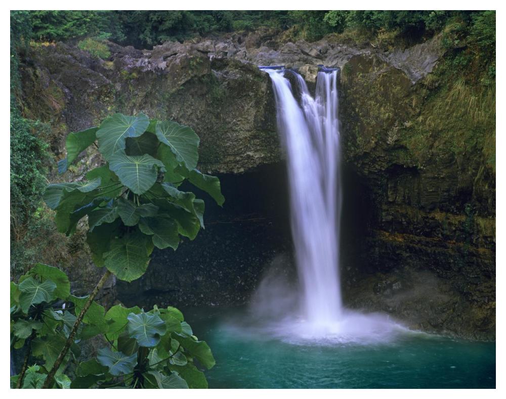 Rainbow Falls Cascading Into Pool, Big Island, Hawaii-Paper Art-50X38