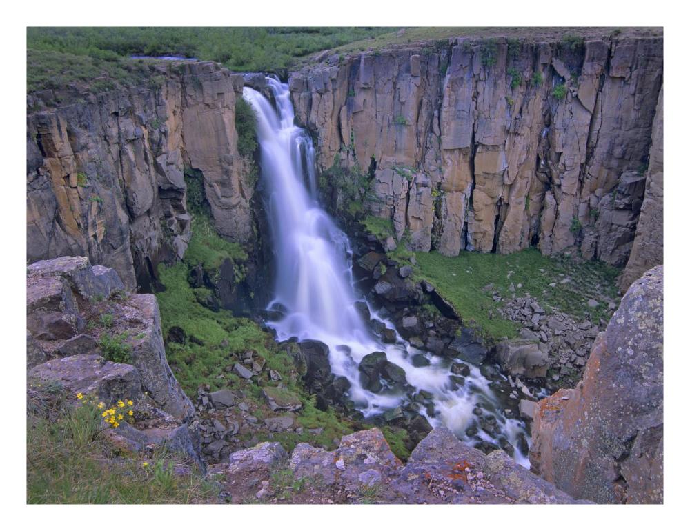 North Clear Creek Falls Cascading Down Cliff, Colorado-Paper Art-26X20