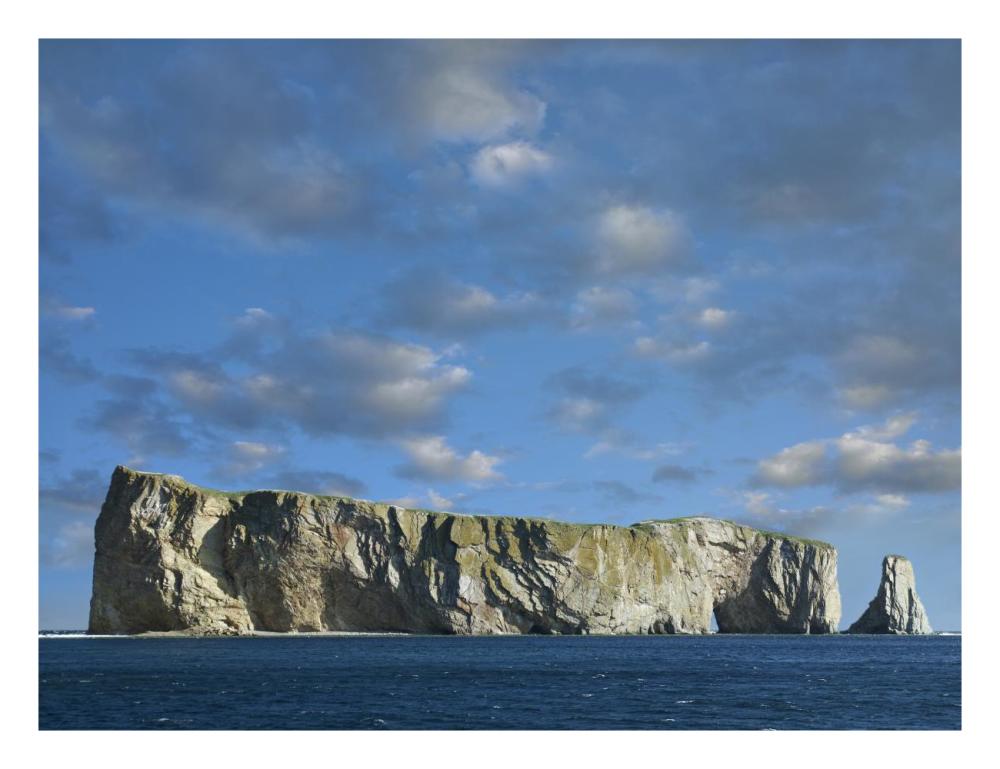 Perce Rock, Island Limestone Formation, Quebec, Canada-Paper Art-26X20
