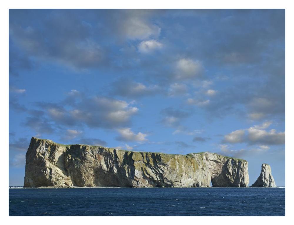 Perce Rock, Island Limestone Formation, Quebec, Canada-Paper Art-34X26