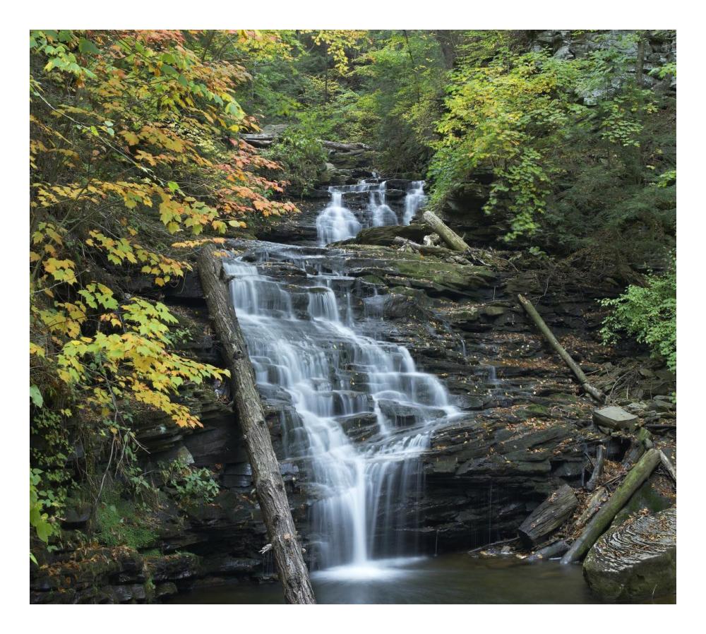 Delaware Falls, Ricketts Glen State Park, Pennsylvania-Paper Art-24X21.58
