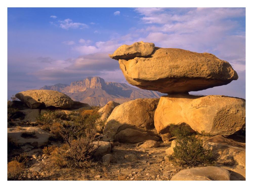 Balanced Rocks, Guadalupe Mountain National Park, Texas-Paper Art-18X14