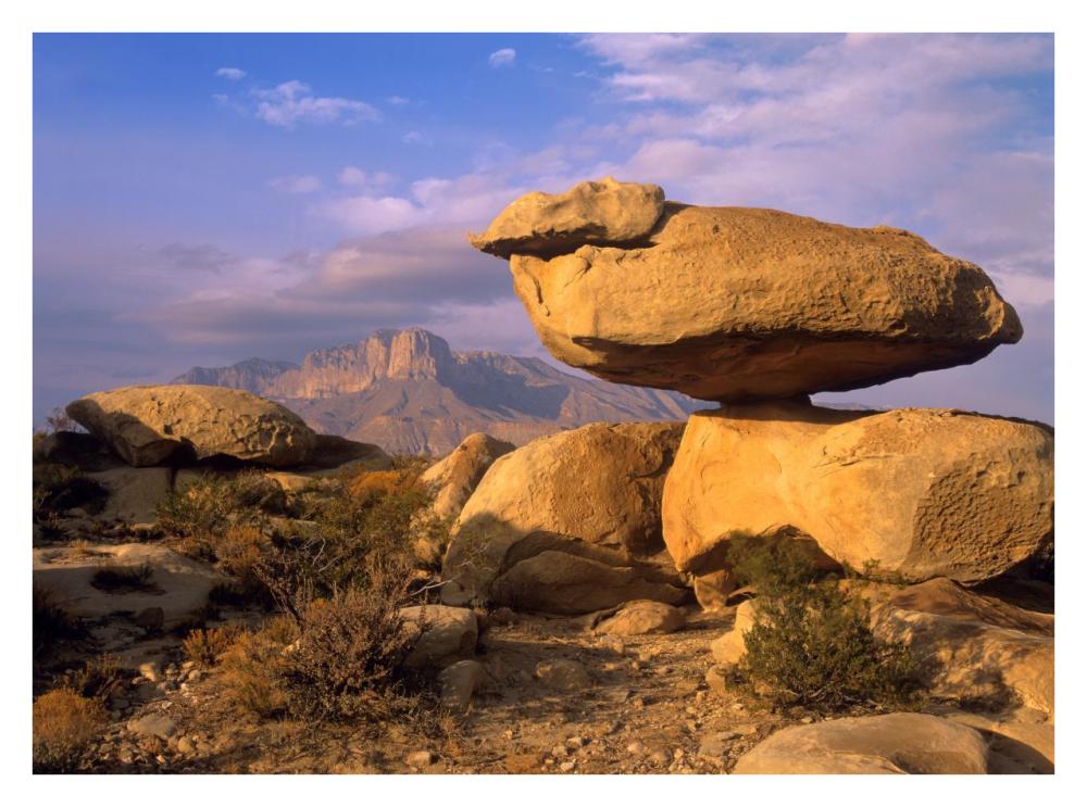 Balanced Rocks, Guadalupe Mountain National Park, Texas-Paper Art-34X26