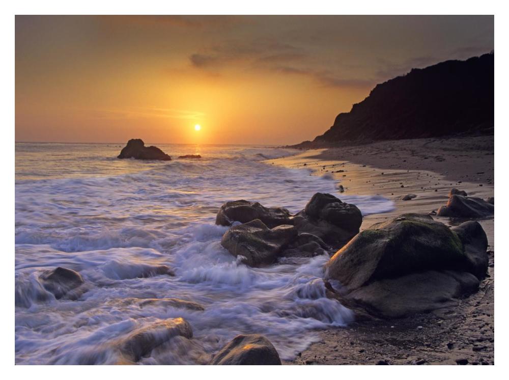 Sunset Over Leo Carillo State Beach, Malibu, California-Paper Art-18X14