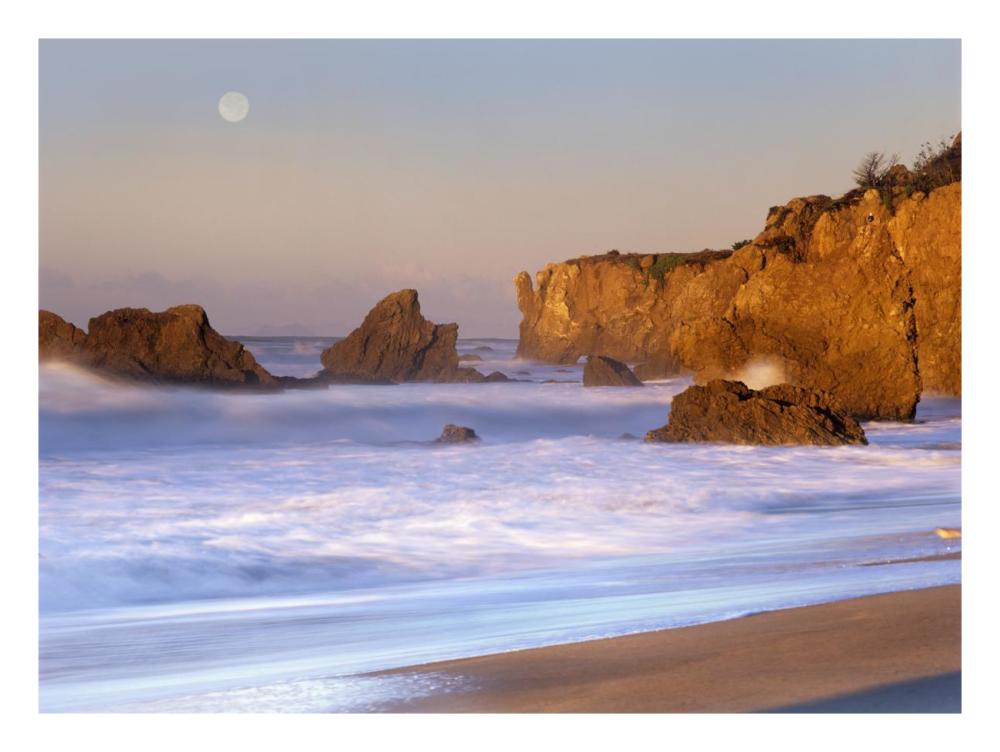 Seastacks And Full Moon At El Matador Beach, California-Paper Art-26X20
