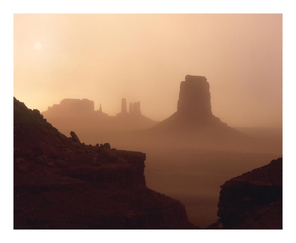 Sandstorm Enshrouding Mittens, Monument Valley, Arizona-Paper Art-22X18