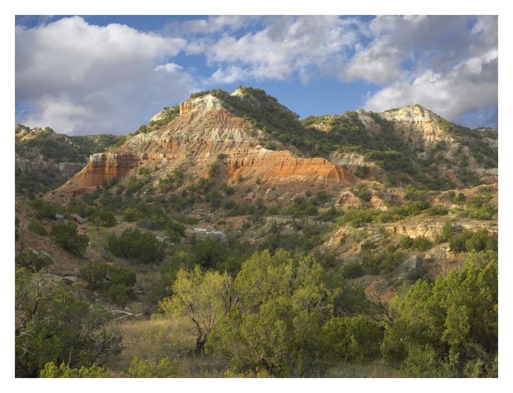 Sandstone Mountains, Palo Duro Canyon State Park, Texas-Paper Art-18X14