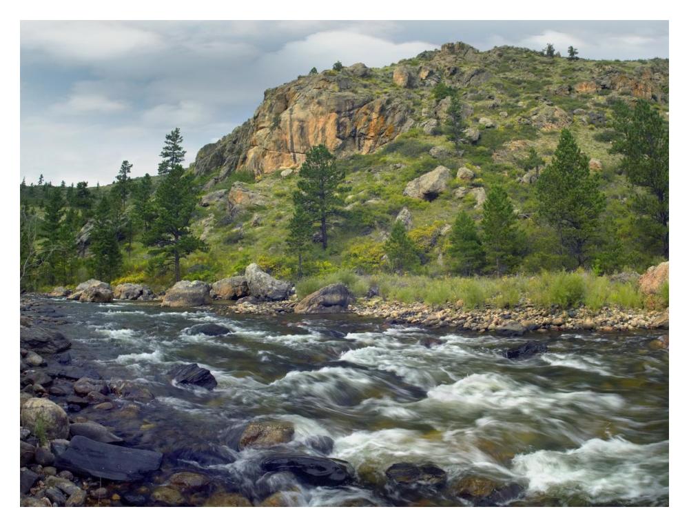 Rapids With Cliffs Above Cache La Poudre River, Colorado-Paper Art-18X14