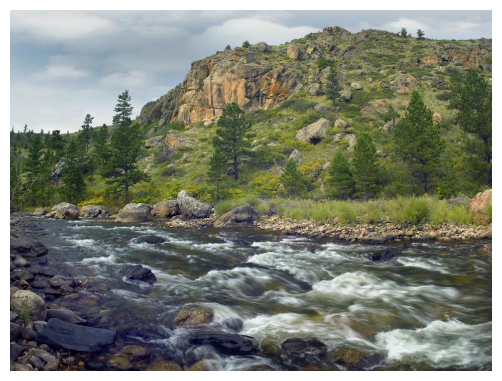 Rapids With Cliffs Above Cache La Poudre River, Colorado-Paper Art-50X38