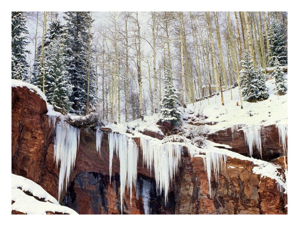 Frozen Waterfall In Winter, San Juan Mountains, Colorado-Paper Art-26X20