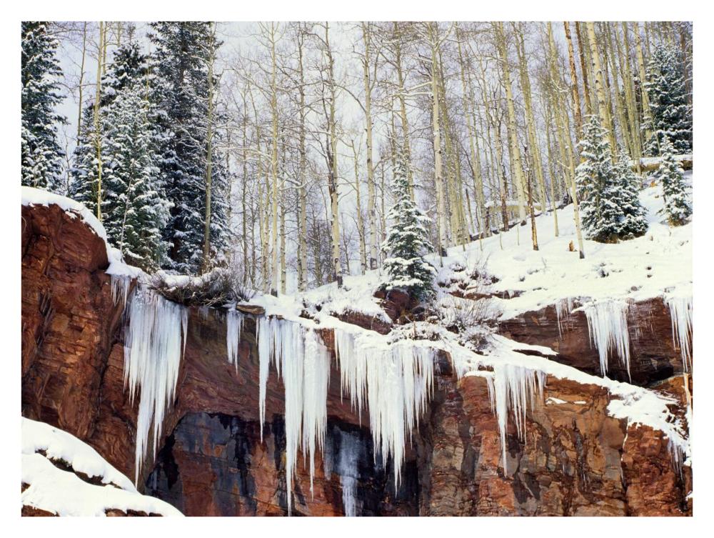 Frozen Waterfall In Winter, San Juan Mountains, Colorado-Paper Art-34X26
