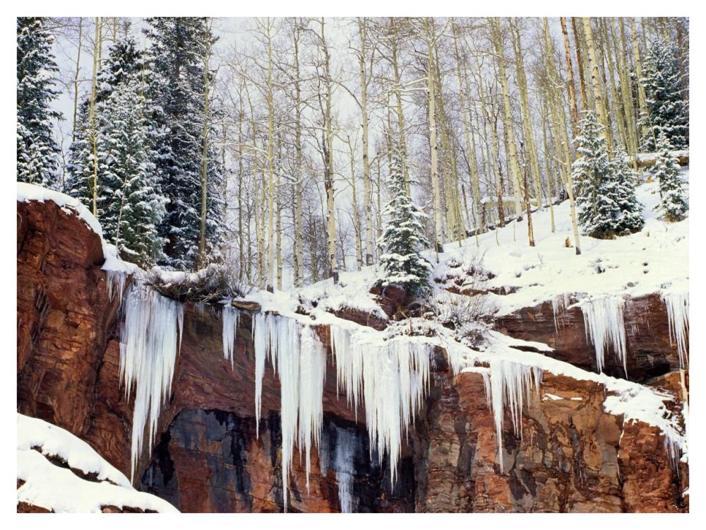 Frozen Waterfall In Winter, San Juan Mountains, Colorado-Paper Art-42X32