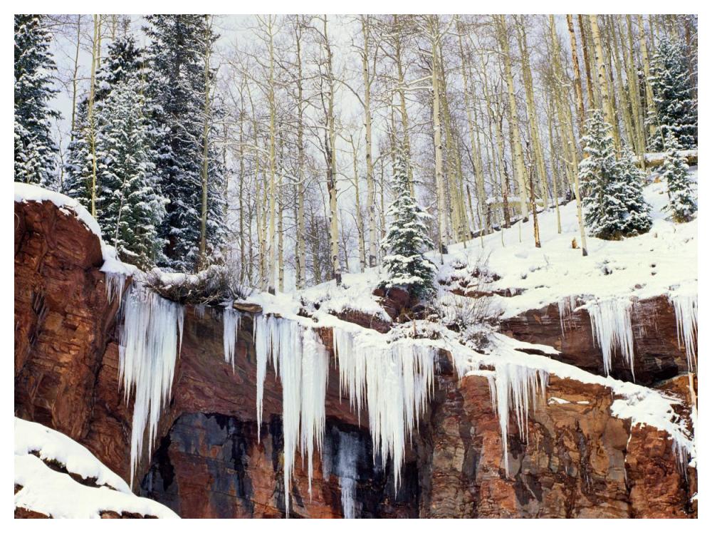 Frozen Waterfall In Winter, San Juan Mountains, Colorado-Paper Art-50X38