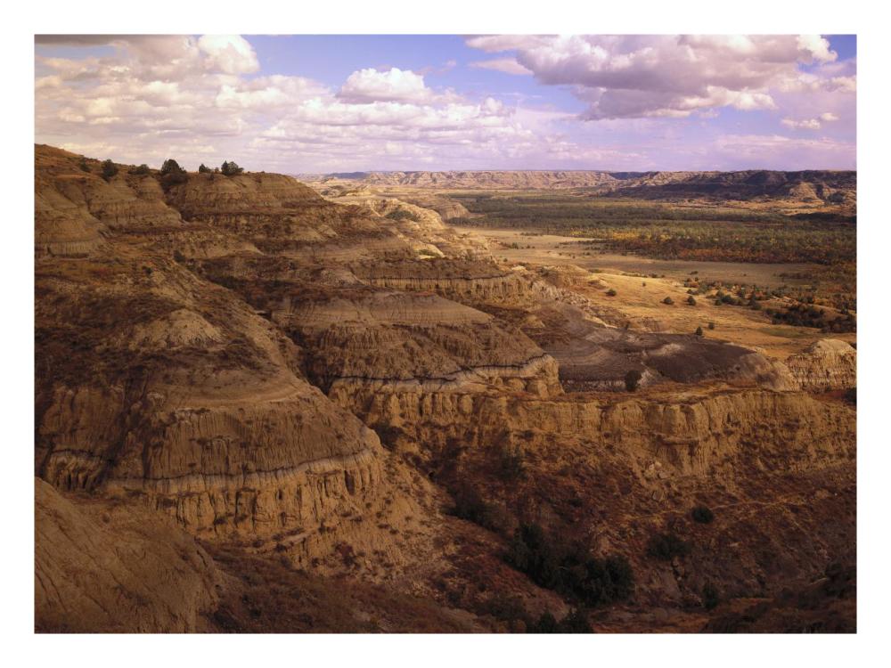 Badlands In Theodore Roosevelt National Park, North Dakota-Paper Art-26X20