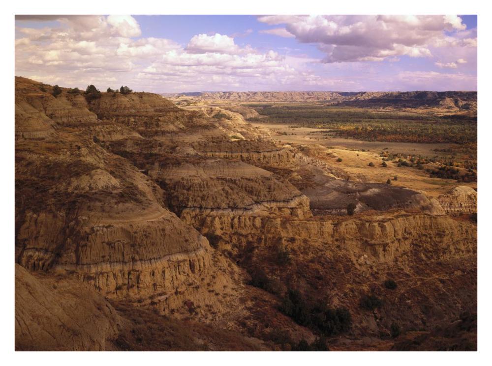 Badlands In Theodore Roosevelt National Park, North Dakota-Paper Art-34X26