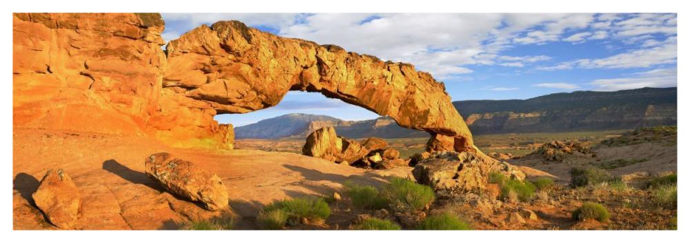 Panorama Of Sunset Arch, Escalante National Monument, Utah-Paper Art-56X20
