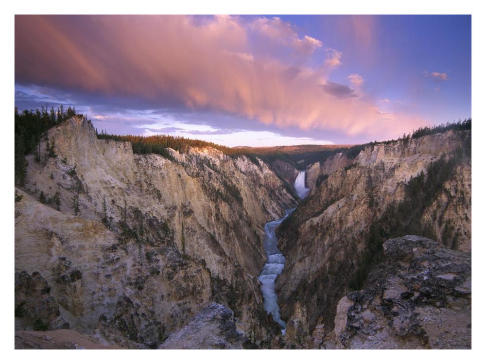 Lower Yellowstone Falls, Yellowstone National Park, Wyoming-Paper Art-34X26