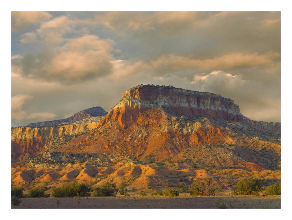 Sandstone Butte Showing Sedimentary Rock Layers, New Mexico-Paper Art-26X20