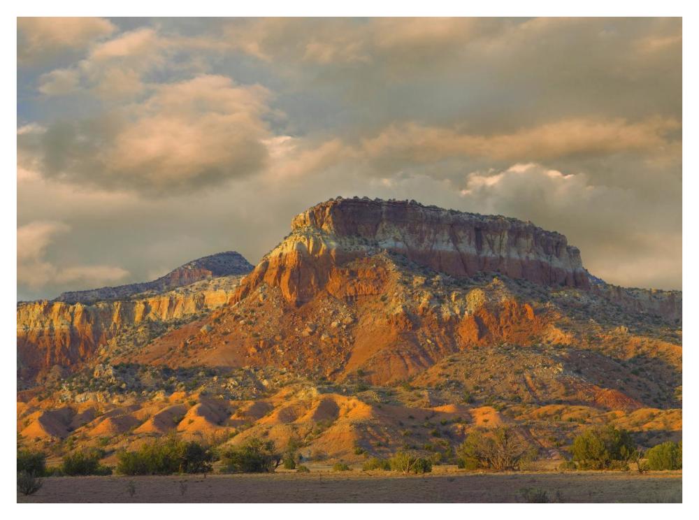 Sandstone Butte Showing Sedimentary Rock Layers, New Mexico-Paper Art-42X32