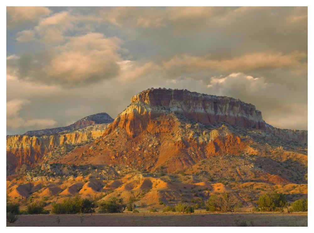 Sandstone Butte Showing Sedimentary Rock Layers, New Mexico-Paper Art-50X38