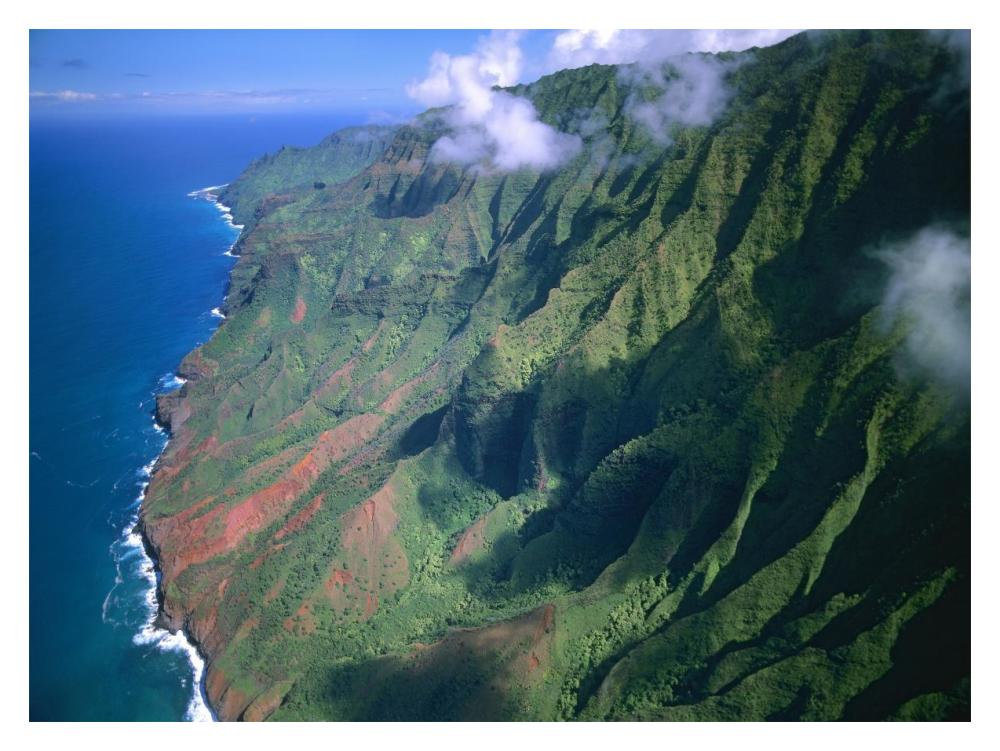 Rugged Cliffs Along Na Pali Coast State Park, Kauai, Hawaii-Paper Art-18X14