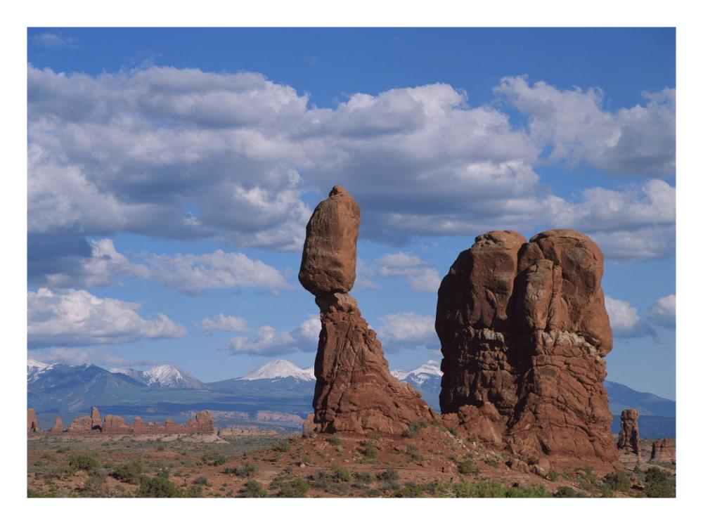 Balanced Rock Under Cloudy Skies, Arches National Park, Utah-Paper Art-26X20