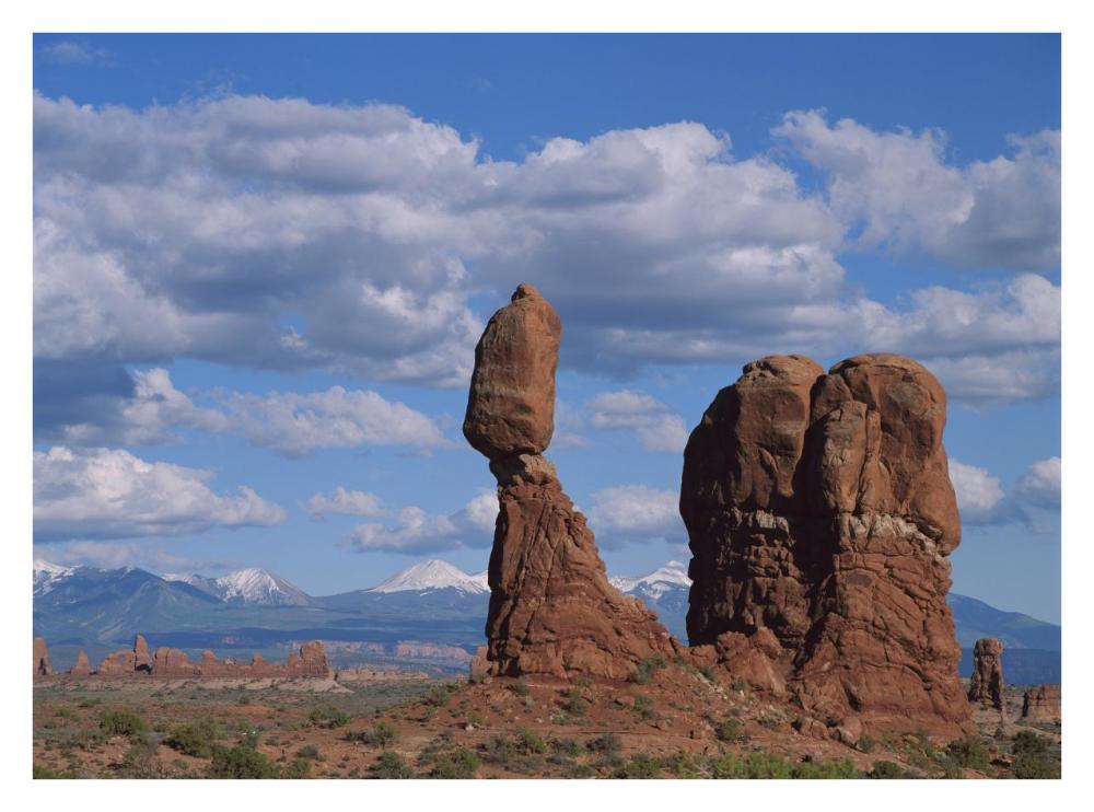 Balanced Rock Under Cloudy Skies, Arches National Park, Utah-Paper Art-34X26
