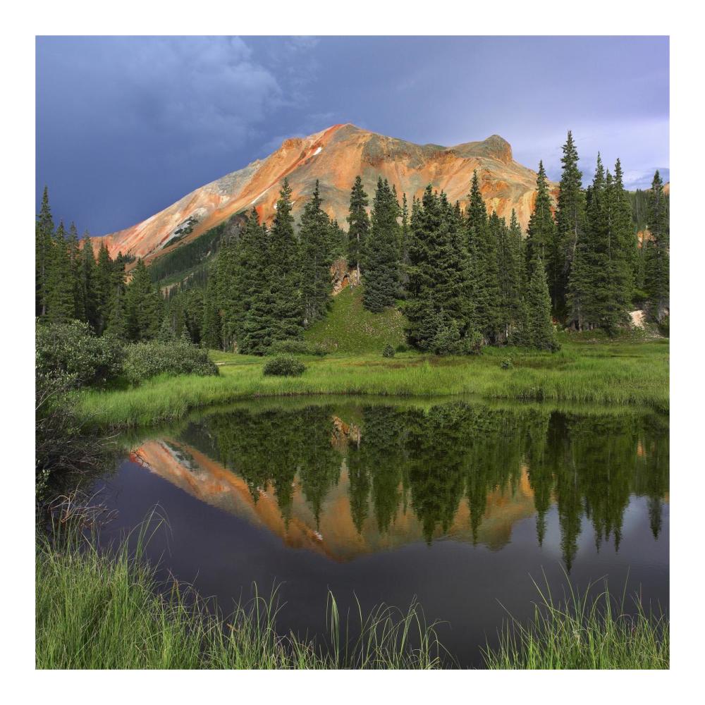 Red Mountain Reflected In Pond, San Juan Mountains, Colorado-Paper Art-20X20