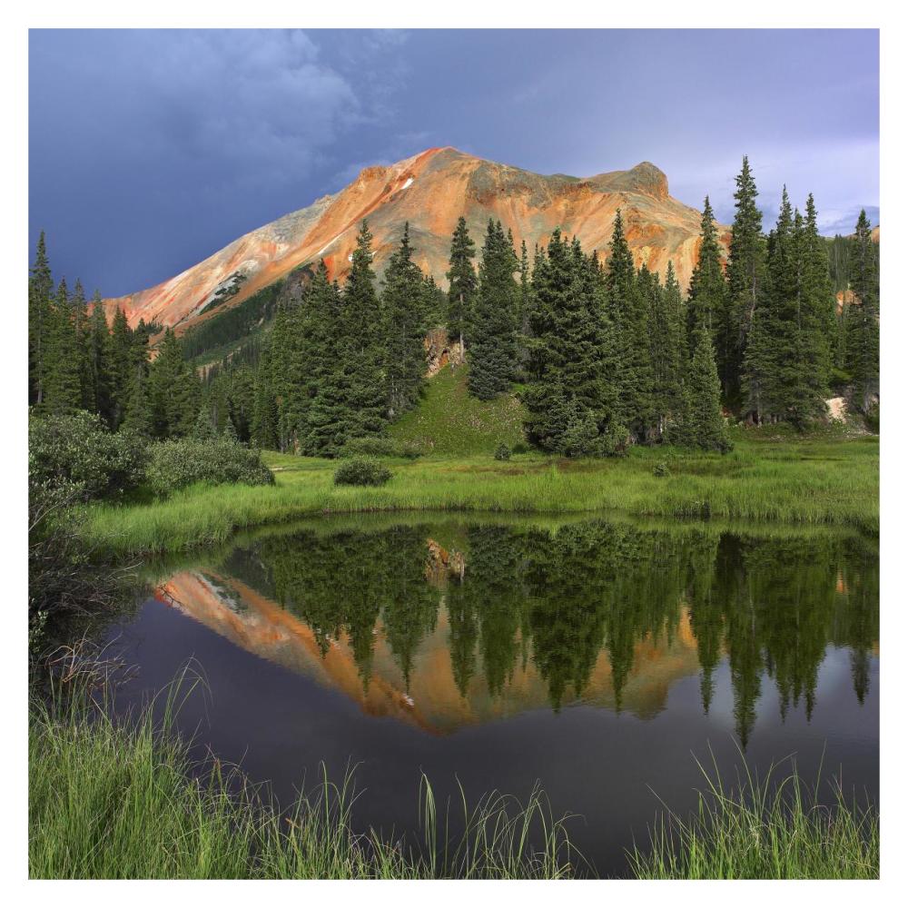 Red Mountain Reflected In Pond, San Juan Mountains, Colorado-Paper Art-32X32