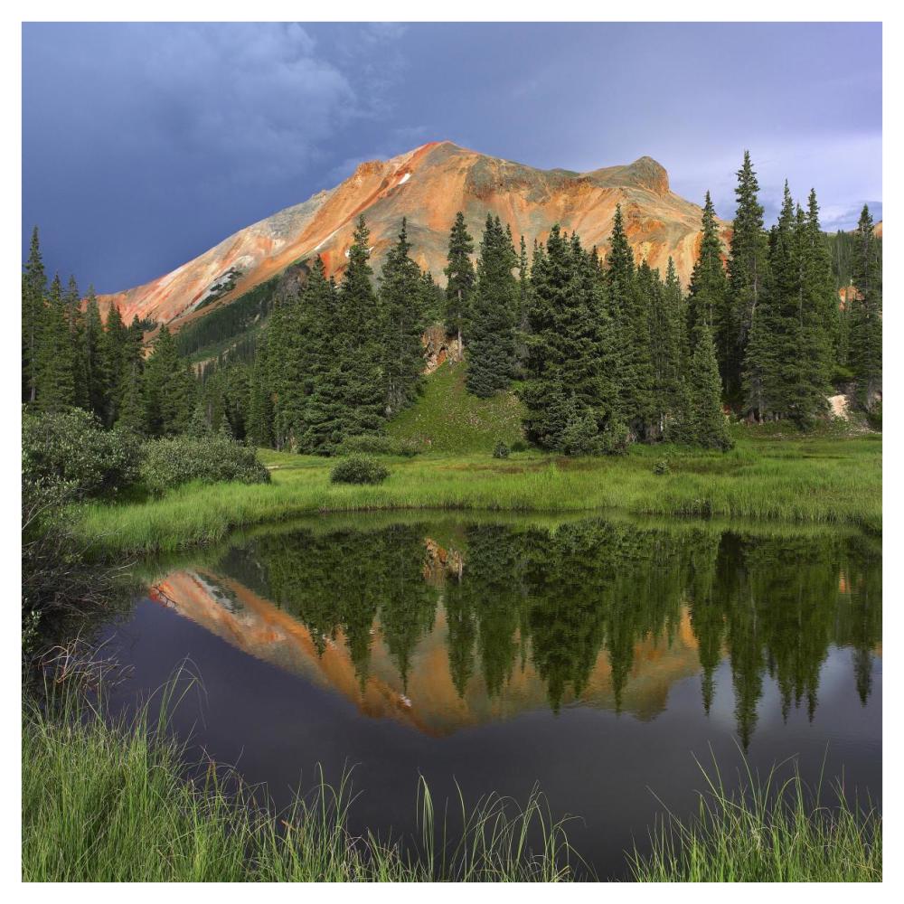 Red Mountain Reflected In Pond, San Juan Mountains, Colorado-Paper Art-42X42