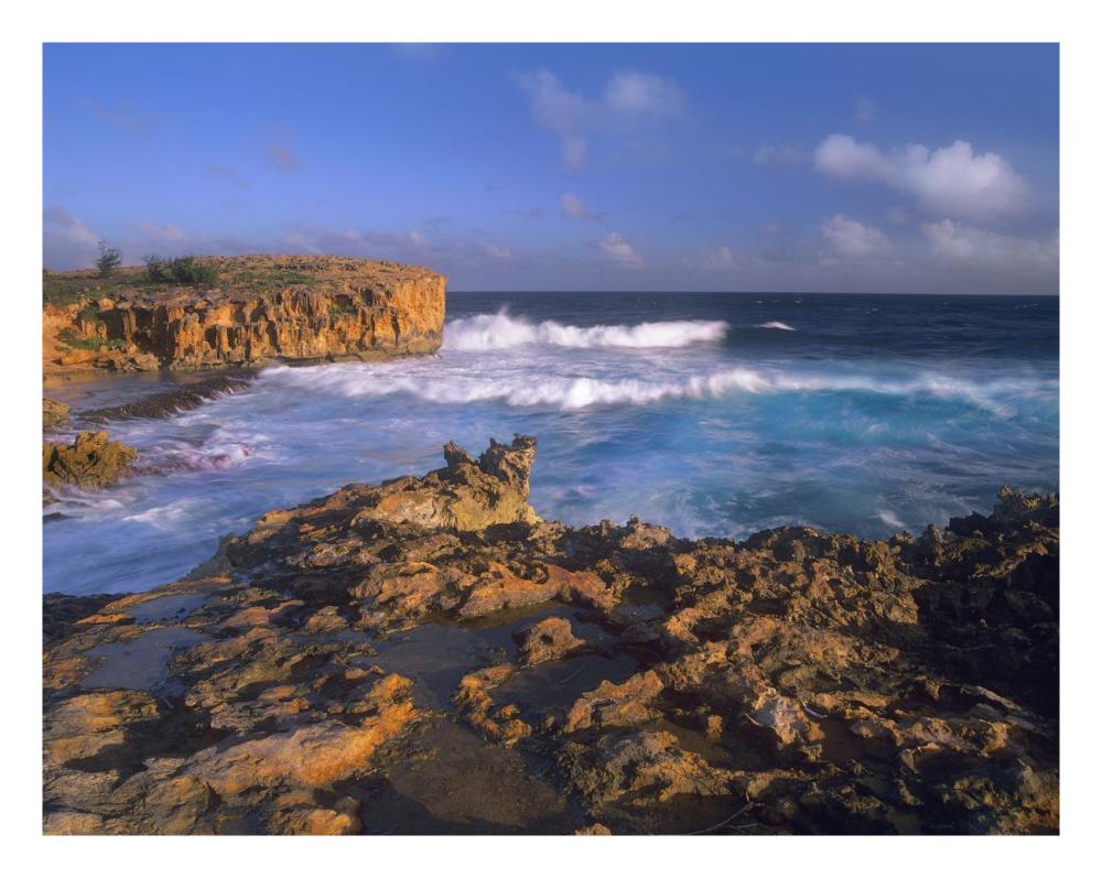 Pacific Ocean Waves And Cliffs At Keoneloa Bay, Kauai, Hawaii-Paper Art-26X20