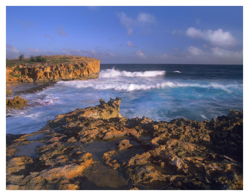 Pacific Ocean Waves And Cliffs At Keoneloa Bay, Kauai, Hawaii-Paper Art-42X32