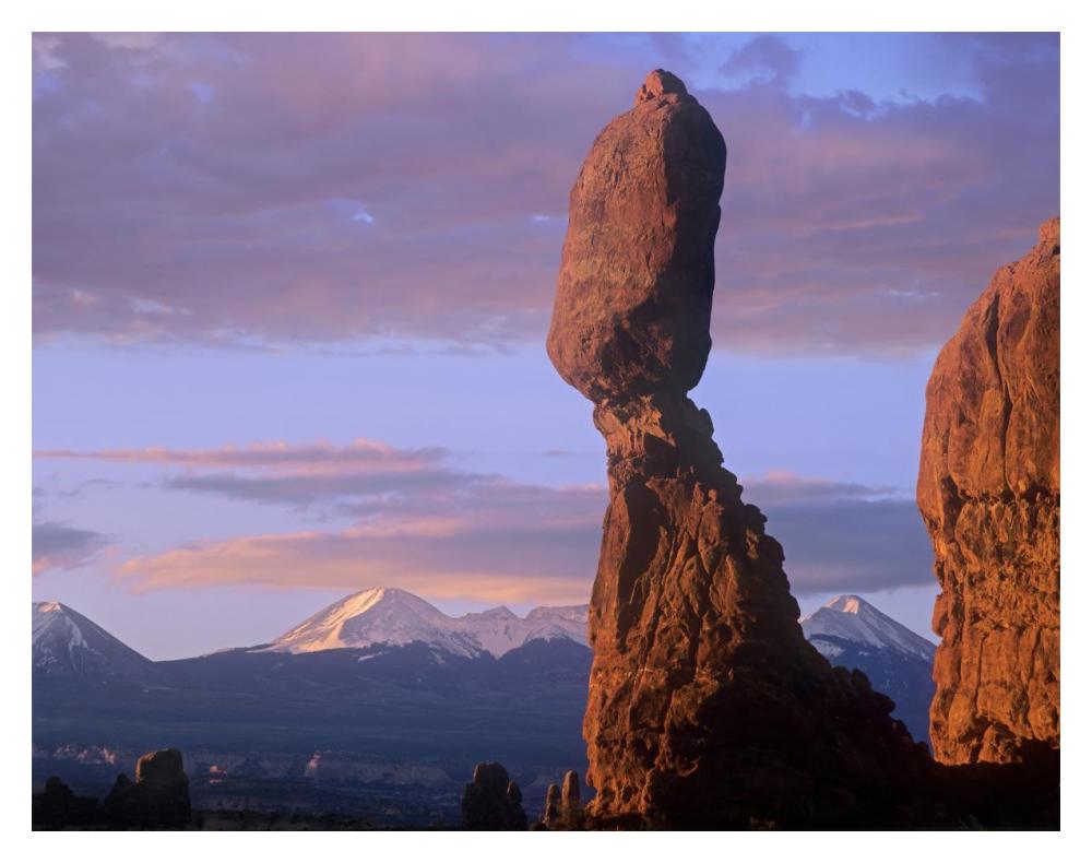 La Sal Mountains And Balanced Rock, Arches National Park, Utah-Paper Art-18X14