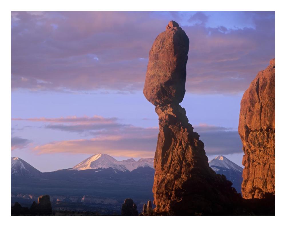 La Sal Mountains And Balanced Rock, Arches National Park, Utah-Paper Art-26X20