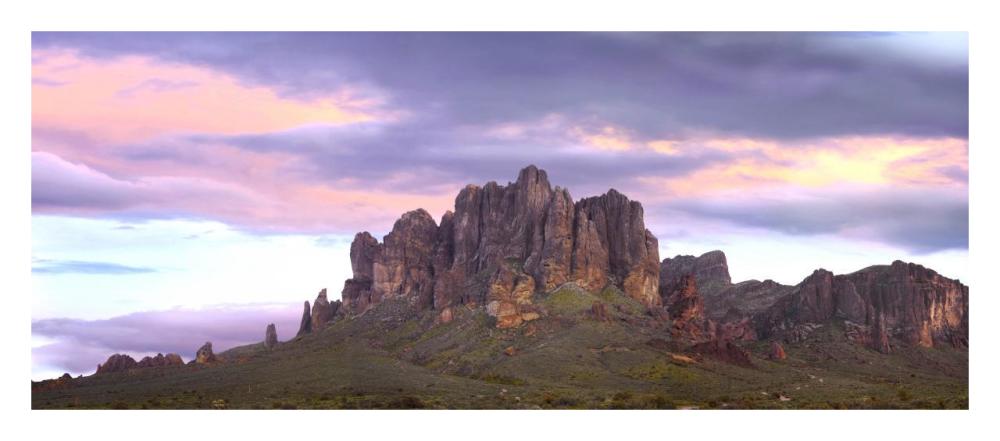 Panoramic View Of The Superstition Mountains At Sunset, Arizona-Paper Art-32X14