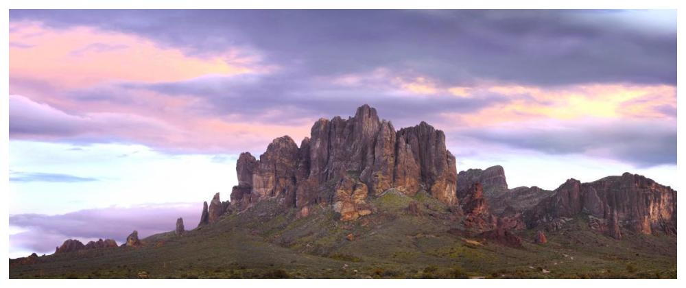 Panoramic View Of The Superstition Mountains At Sunset, Arizona-Paper Art-77X32